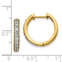 Thumbnail for 14k Diamond Hinged Hoop Earrings