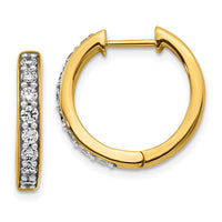 Thumbnail for 14k Diamond Hinged Hoop Earrings