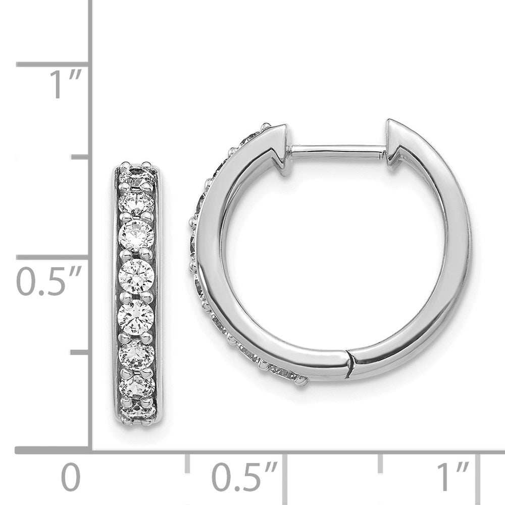14k Diamond Hinged Hoop Earrings