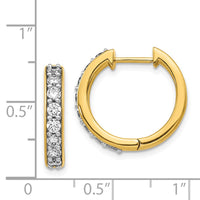 Thumbnail for 14k Diamond Hinged Hoop Earrings