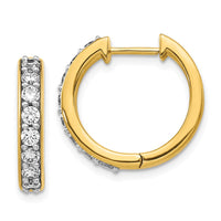 Thumbnail for 14k Diamond Hinged Hoop Earrings