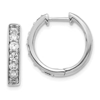 Thumbnail for 14k Diamond Hinged Hoop Earrings