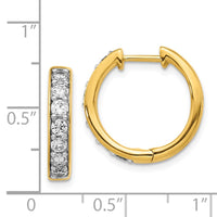 Thumbnail for 14k Diamond Hinged Hoop Earrings