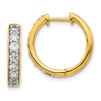 Thumbnail for 14k Diamond Hinged Hoop Earrings