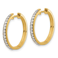 Thumbnail for 14k Diamond Hinged Hoop Earrings