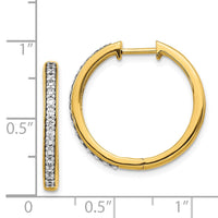 Thumbnail for 14k Diamond Hinged Hoop Earrings