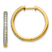 Thumbnail for 14k Diamond Hinged Hoop Earrings