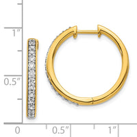 Thumbnail for 14k Diamond Hinged Hoop Earrings