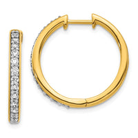 Thumbnail for 14k Diamond Hinged Hoop Earrings