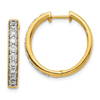 Thumbnail for 14k Diamond Hinged Hoop Earrings