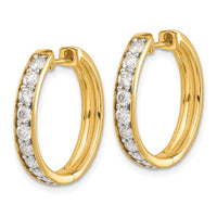 Thumbnail for 14k Diamond Hinged Hoop Earrings