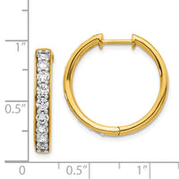 Thumbnail for 14k Diamond Hinged Hoop Earrings