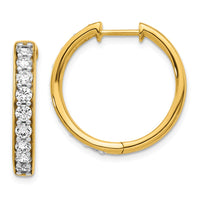 Thumbnail for 14k Diamond Hinged Hoop Earrings