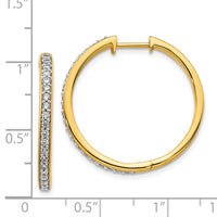 Thumbnail for 14k Diamond Hinged Hoop Earrings