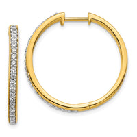 Thumbnail for 14k Diamond Hinged Hoop Earrings