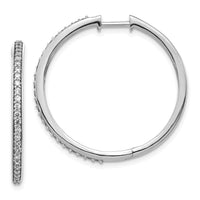 Thumbnail for 14k Diamond Hinged Hoop Earrings