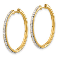 Thumbnail for 14k Diamond Hinged Hoop Earrings