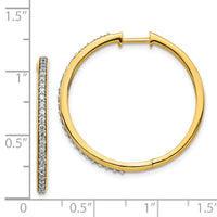 Thumbnail for 14k Diamond Hinged Hoop Earrings