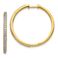 Thumbnail for 14k Diamond Hinged Hoop Earrings