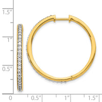 Thumbnail for 14k Diamond Hinged Hoop Earrings