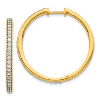 Thumbnail for 14k Diamond Hinged Hoop Earrings