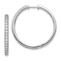 Thumbnail for 14k Diamond Hinged Hoop Earrings