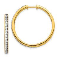 Thumbnail for 14k Diamond Hinged Hoop Earrings