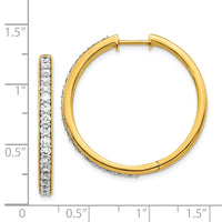 Thumbnail for 14k Diamond Hinged Hoop Earrings
