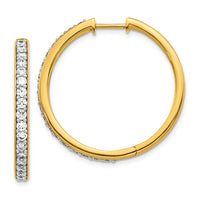Thumbnail for 14k Diamond Hinged Hoop Earrings