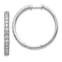 Thumbnail for 14k Diamond Hinged Hoop Earrings