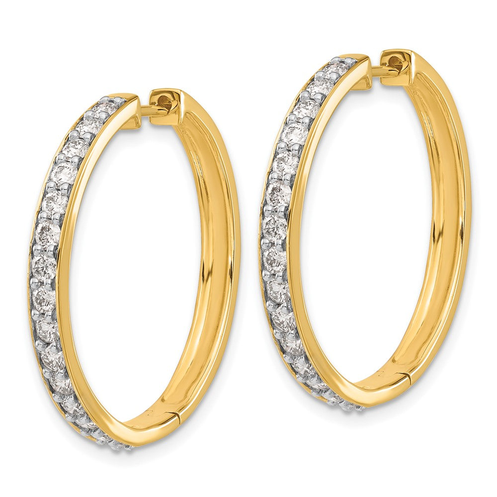 14k Diamond Hinged Hoop Earrings