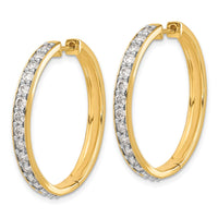 Thumbnail for 14k Diamond Hinged Hoop Earrings