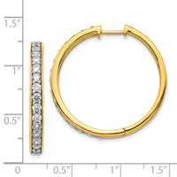 Thumbnail for 14k Diamond Hinged Hoop Earrings