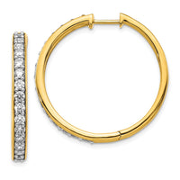 Thumbnail for 14k Diamond Hinged Hoop Earrings