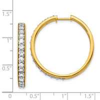 Thumbnail for 14k Diamond Hinged Hoop Earrings