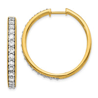 Thumbnail for 14k Diamond Hinged Hoop Earrings