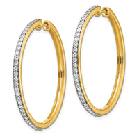 Thumbnail for 14k Diamond Hinged Hoop Earrings