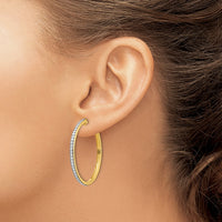 Thumbnail for 14k Diamond Hinged Hoop Earrings