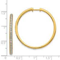 Thumbnail for 14k Diamond Hinged Hoop Earrings