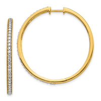 Thumbnail for 14k Diamond Hinged Hoop Earrings
