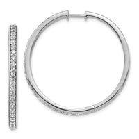 Thumbnail for 14k Diamond Hinged Hoop Earrings