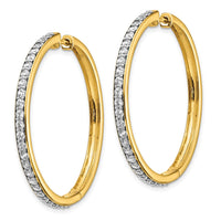 Thumbnail for 14k Diamond Hinged Hoop Earrings