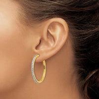 Thumbnail for 14k Diamond Hinged Hoop Earrings