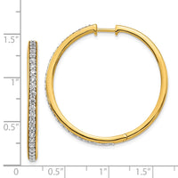 Thumbnail for 14k Diamond Hinged Hoop Earrings