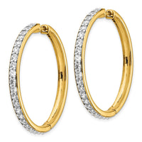 Thumbnail for 14k Diamond Hinged Hoop Earrings