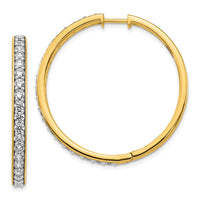 Thumbnail for 14k Diamond Hinged Hoop Earrings