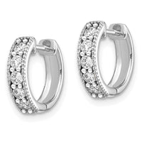Thumbnail for 14k Diamond Milgrain Hinged Hoop Earrings