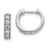 Thumbnail for 14k Diamond Milgrain Hinged Hoop Earrings