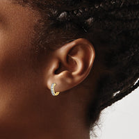 Thumbnail for 14k Diamond Milgrain Hinged Hoop Earrings
