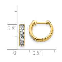 Thumbnail for 14k Diamond Milgrain Hinged Hoop Earrings